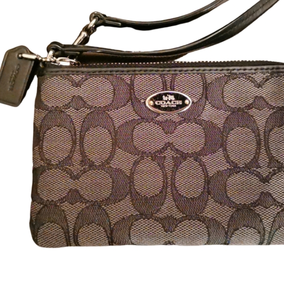 Coach Signature Monogram Canvas Mini Wristlet - Picture 3 of 3